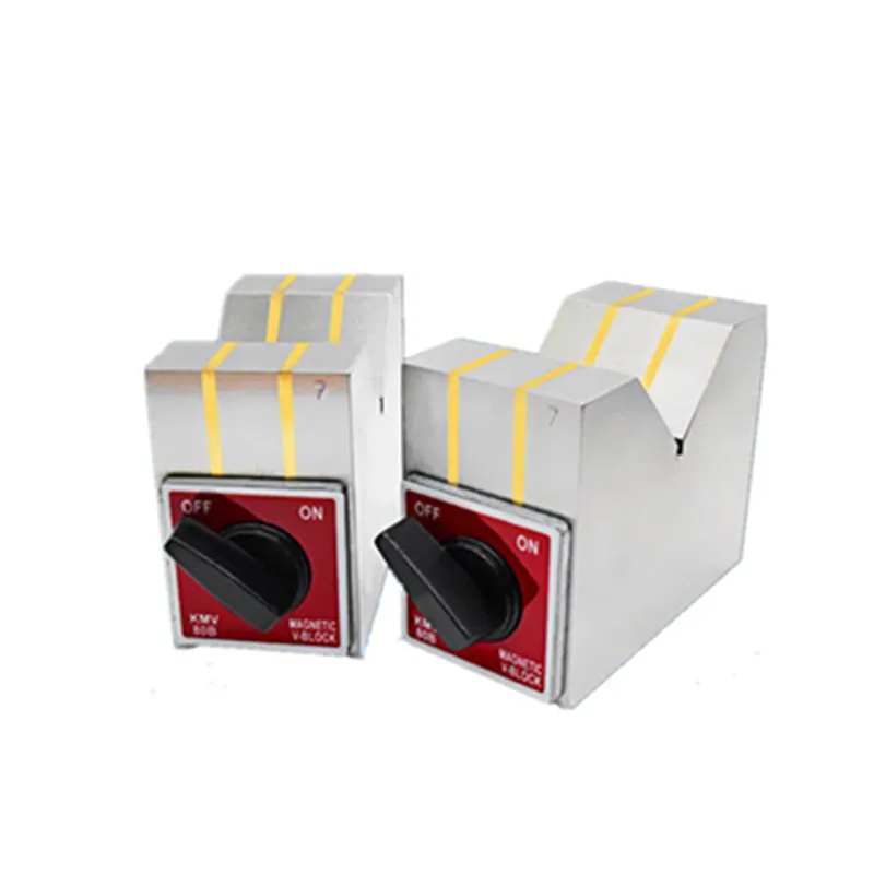 2Pcs 80B Magnetik Pada/Off V Blok Pemegang Magnetik V-Kotak Meja Kerja Kuat Mengukur Blok untuk Linear Dune