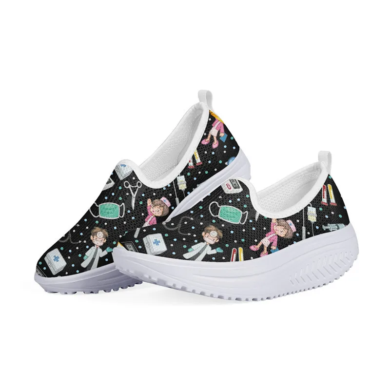 

WHEREISART 2021 Height Increasing Women Flats Platform Shoes Woman Nurse Black Summer Mesh Casual Sneakers for Female Dropship