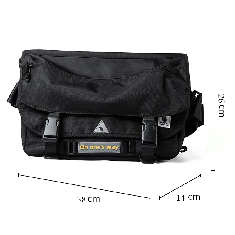 Men Messenger Bag Street Trendy Tactical Shoulder Waterproof Bags Hip Hop Streetwear Bag Oxford  Bag WB25