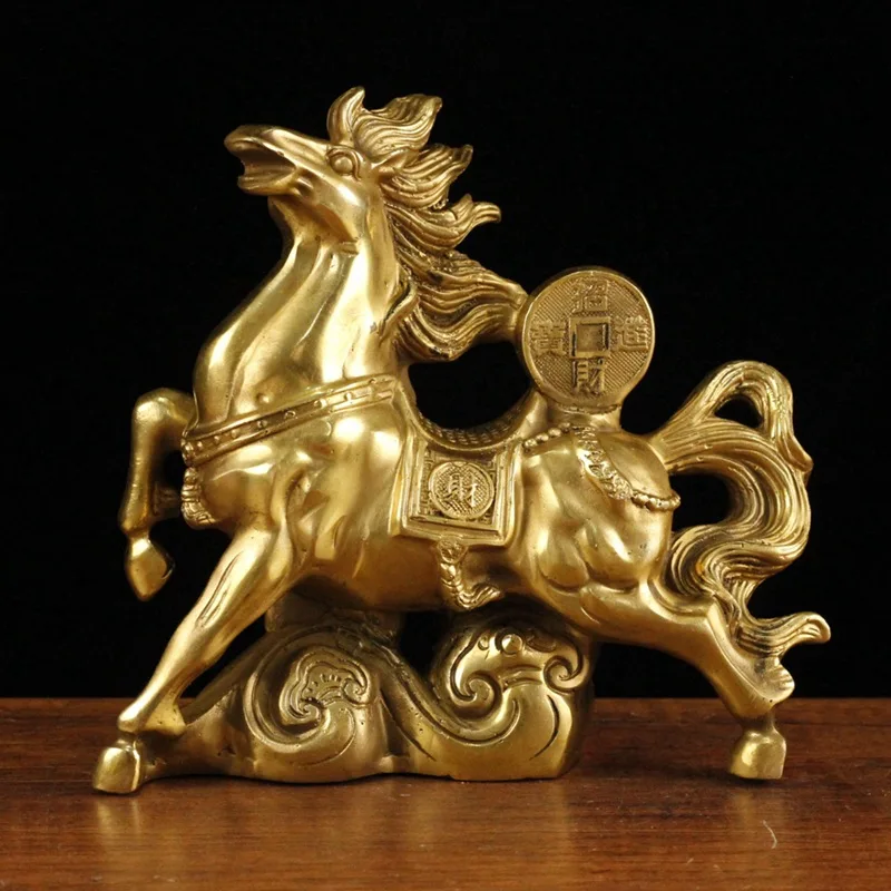 

Pure Copper Horse Ornament Immediately Get Rich Office Home Furnishing Crafts Gifts Wealth Chinese Fengshui Statue