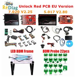 KESS V2 5.017 Full ECU OBD2 Manager Tuning Kit Auto Truck Programmer KTAG 7.020 V2.25 Red PCB EU Version K-Suite V2.80/V2.25 ECU