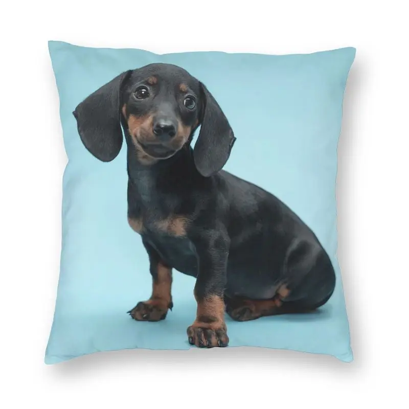 Luxury Dachshund Throw Pillow Case Home Decorative Custom Badger Sausage the Wiener Dog Cushion Cover 45x45cm for Living Room