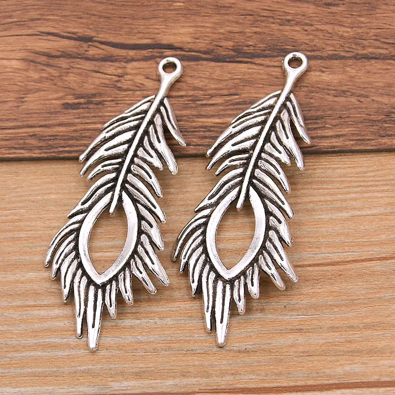 3PCS 27X70mm 3 Color Big Feather Charms Animal Pendant Jewelry Metal Alloy DIY Necklace Bracelet Earrings Handwork Marking