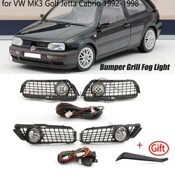 Fog Lights Frame for Volkswagen VW Golf 3 MK3 Jetta Cabrio 1992-1998 Front Bumper Headlights Fog Lights Grille Connecting Wire