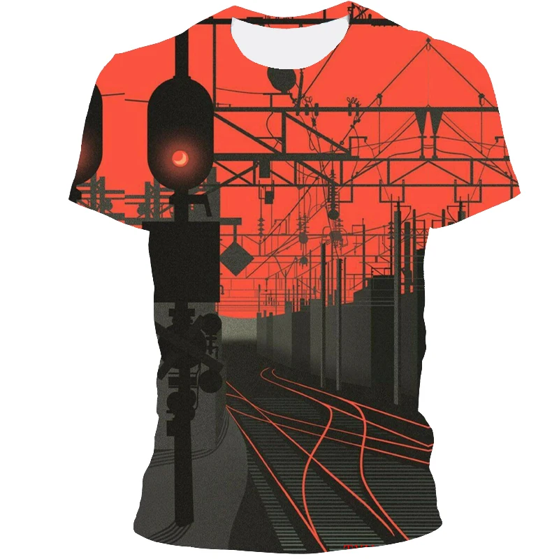 Summer Urban Style Print T-shirt 3D Fashion Natural Scenery Graphic t shirts New Hip Hop Street View Pattern t shirt For Men Top