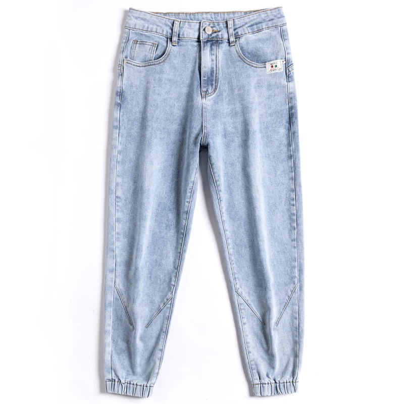 Korean High Waist Harem Jeans Pants New Plus Size 2XL Casual Denim Pants Ladies Office Work Ankle-Length Pants Loose Mom Pants