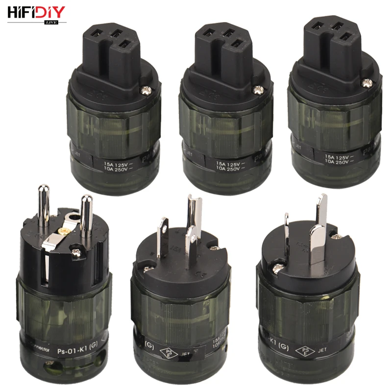 HIFIDIY LIVE EU/US/AU PURE ทองแดง Silver Plated Power Plug Connector สำหรับ HIFI เสียงสำหรับแหล่งจ่ายไฟสายไฟสีเขียว