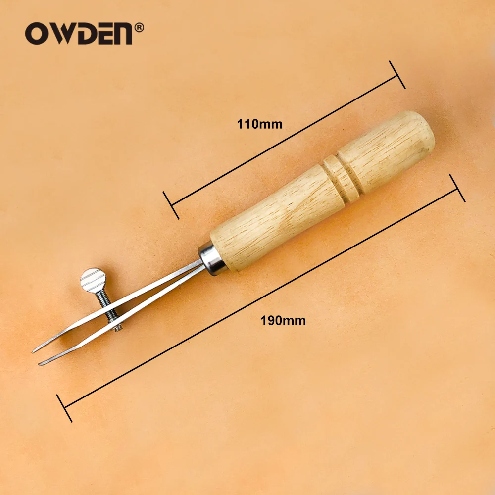 OWDEN Adjustable Stainless Edge Scriber Creaser for Leather  ( Maximum Width 17mm ) DIY Handmade Sidelines Leather Creaser