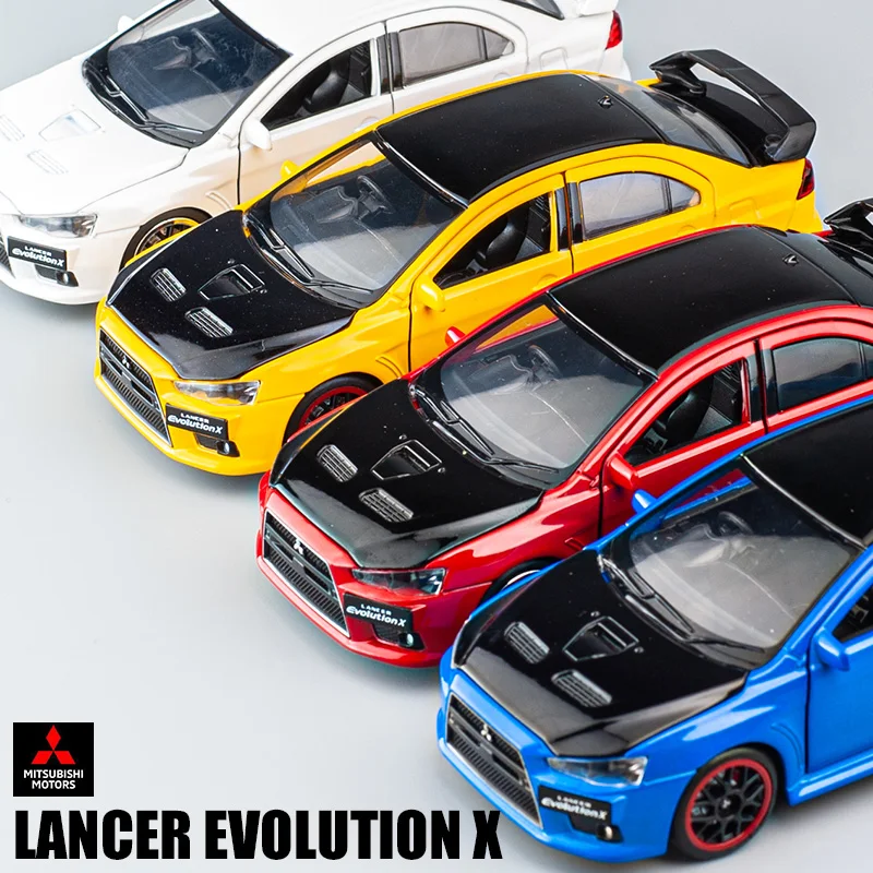 1:32 Mitsubishis Lancer Evo X 10 Alloy Racing Car Model Diecast Metal Toy Car Model High Simulation Sound and Light Kid Toy Gift