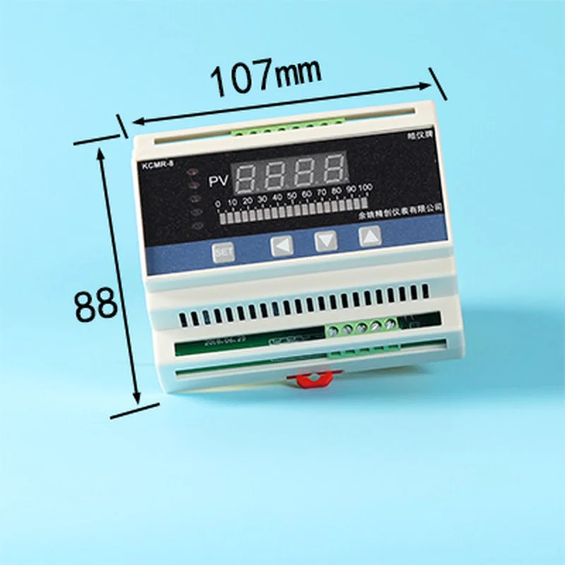 Din Rail 4-20mA DC Input Water Liquid Level Pressure Controller Gauge w 4 Ways Relay DC24V Voltage Output PID Liquid Level Meter