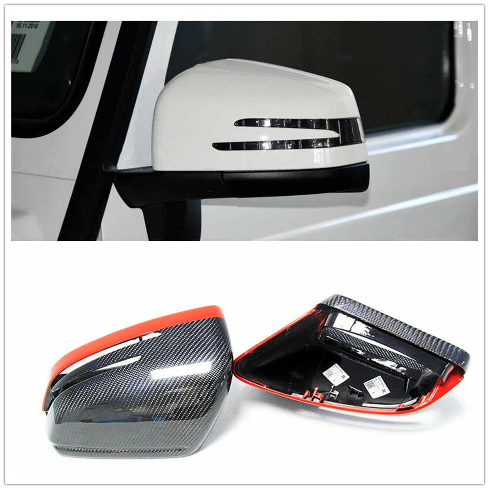 Mirror Cover For Mercedes-Benz G Class AMG G63 W463 GLE 46 63 M Class W166 Carbon Fiber Rear View Case Reverse Caps Replacement