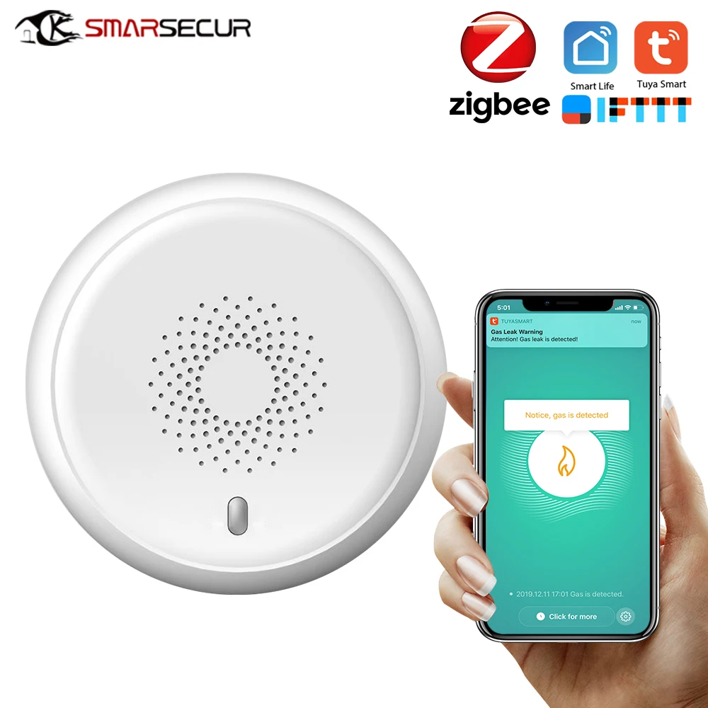 Smart Home Mini ZigBee Gas Detector Household Combustible Gas Natural CH4 Leak Detector Gas Leak Tester Tuya APP Remote Control