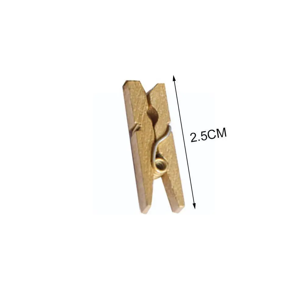 50PCS/Pack Gold Silver Black Christmas Photo Wall Mini Wood Clothespin Clip Wooden 25mm Small Environmental O2Q5