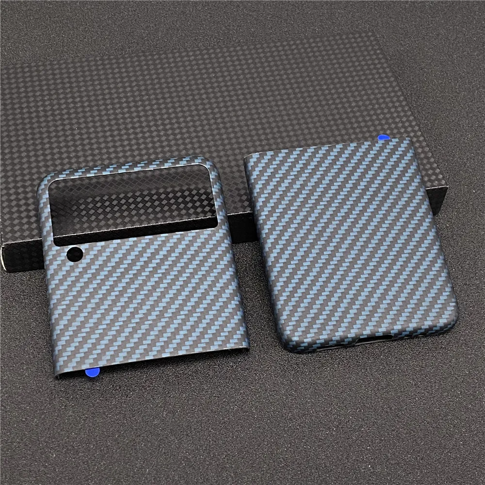 For Galaxy Z Flip 3 Silm Aramid Fiber Case For Samsung Galaxy Z Flip 3 5G Ultra-Thin Matte 3D Pure Real Carbon Fiber Phone Case