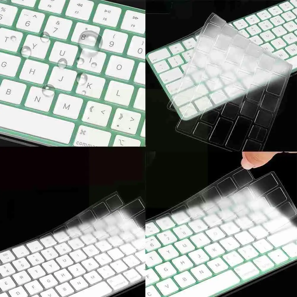 

Новая накладка на клавиатуру для Apple Imac 24 дюйма Беспроводная Волшебная клавиатура беспроводная цифровая Силиконовая защита для ЕС США Великобритании