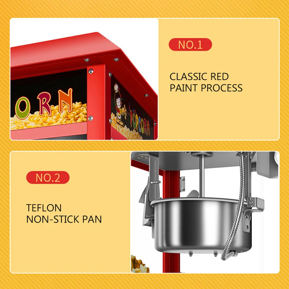 Commercial Electric Popcorn Machine Automatic Popcorn Making Machine Corn Puffing Maker Popcorn Maker