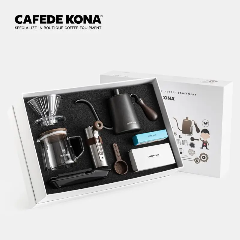 Hand Made Coffee Gift Box Drip Filter Household  Hand Coffee Set  Manual Espresso  Drip Coffee Maker 8 Piece Set