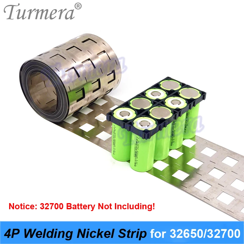 Turmera-Sistema de Panel Solar con batería Lifepo4, 32650, 32700, 4P, soldadura de níquel, 0,15mm de espesor, para bicicleta eléctrica de 12V y 24V, 36V y 48V