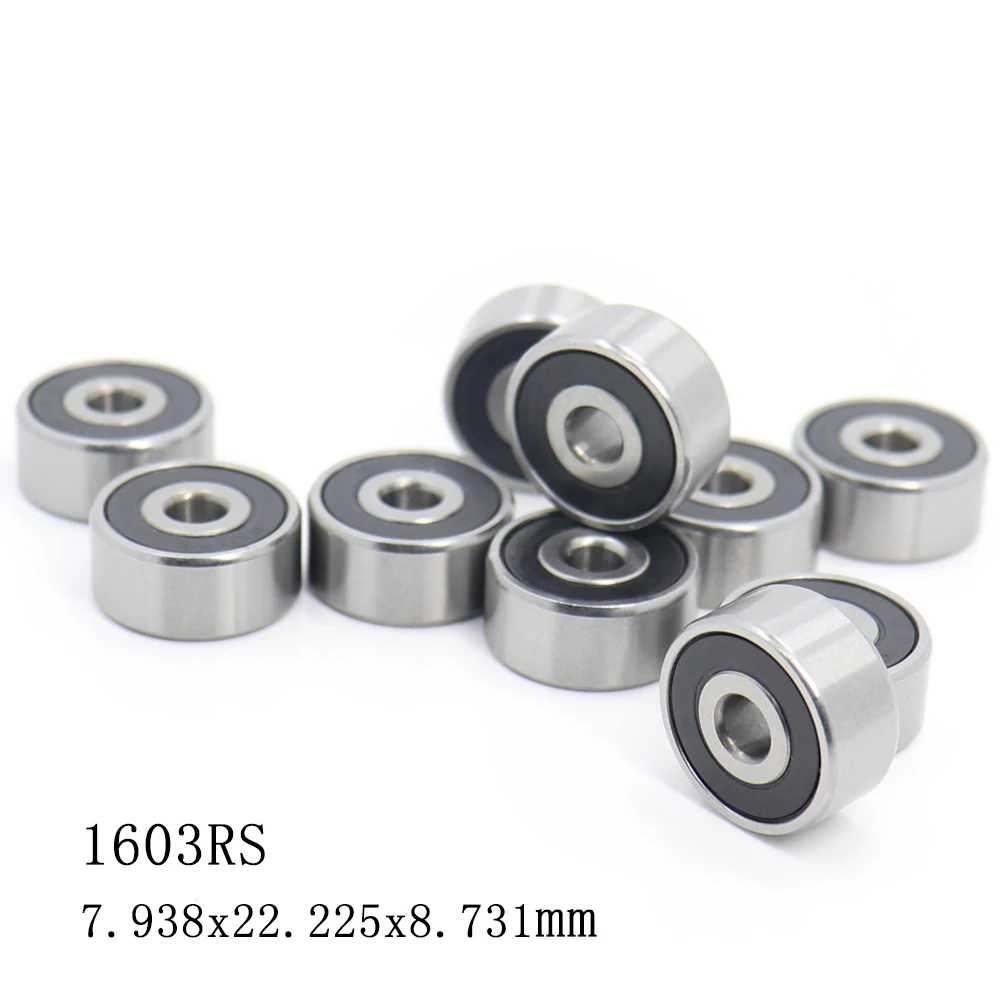 1603RS Cuscinetto 7.938x22.225x8.731mm ABEC-1 10PCS Pollici Cuscinetti A Sfera In Miniatura 1603 RS 2RS 1603-2RS Cuscinetto