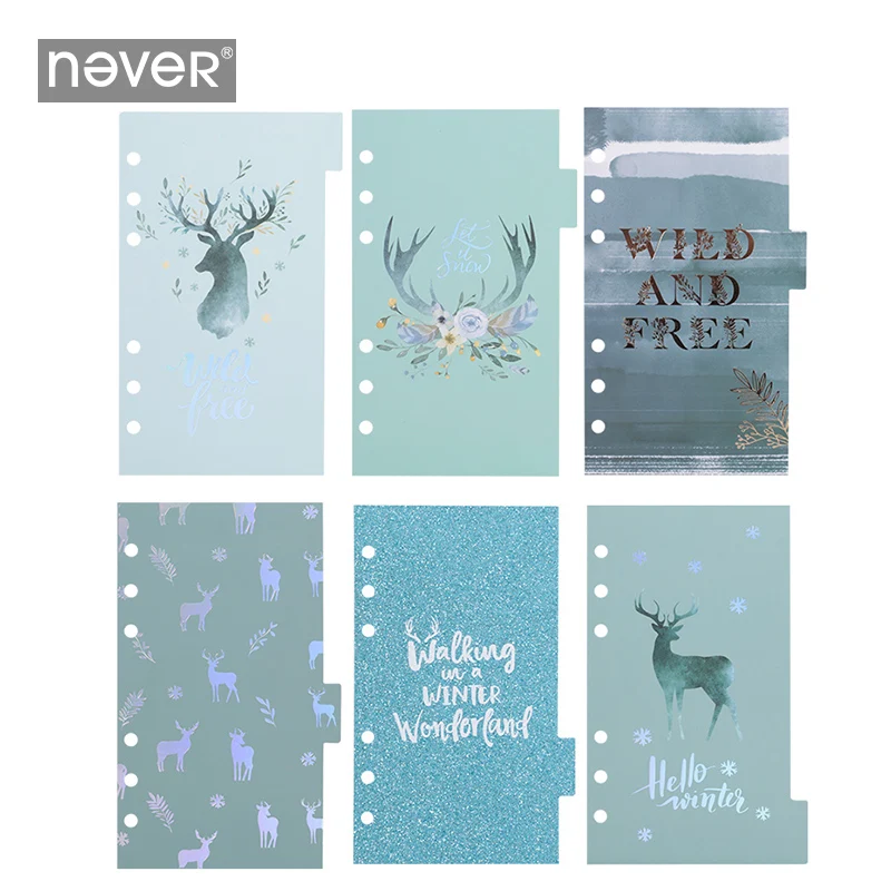 Never Cute Christmas Series Spiral Notebook Refill A6 Planner Index Dividers Bookmarks School & Office Gift Stationery Supplies