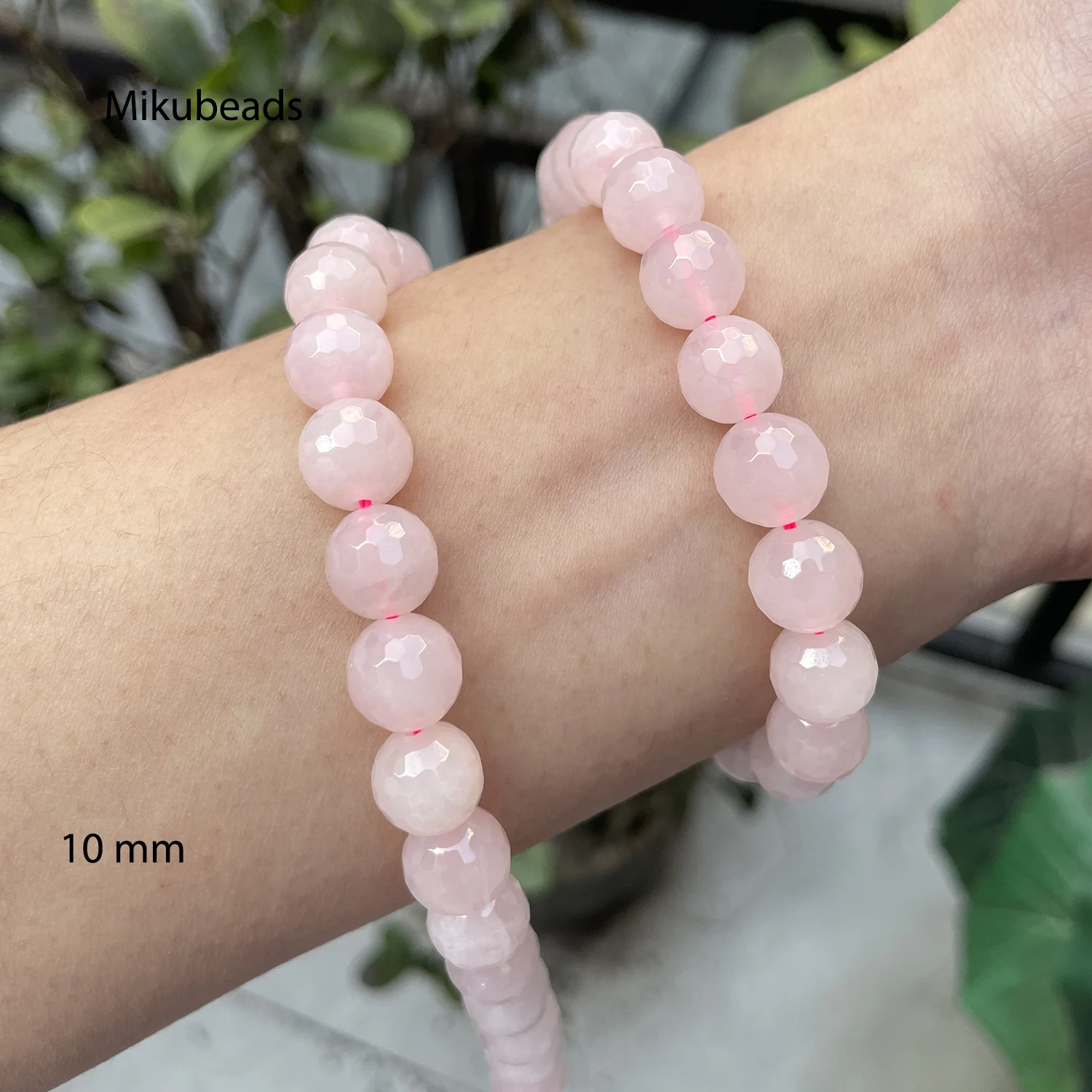 Natural Rosa Rosa Quartzo Cristal Facetada Pedra Redonda, Contas Soltas para Fazer Jóias, Colar DIY Strand, Atacado, 8mm, 15"