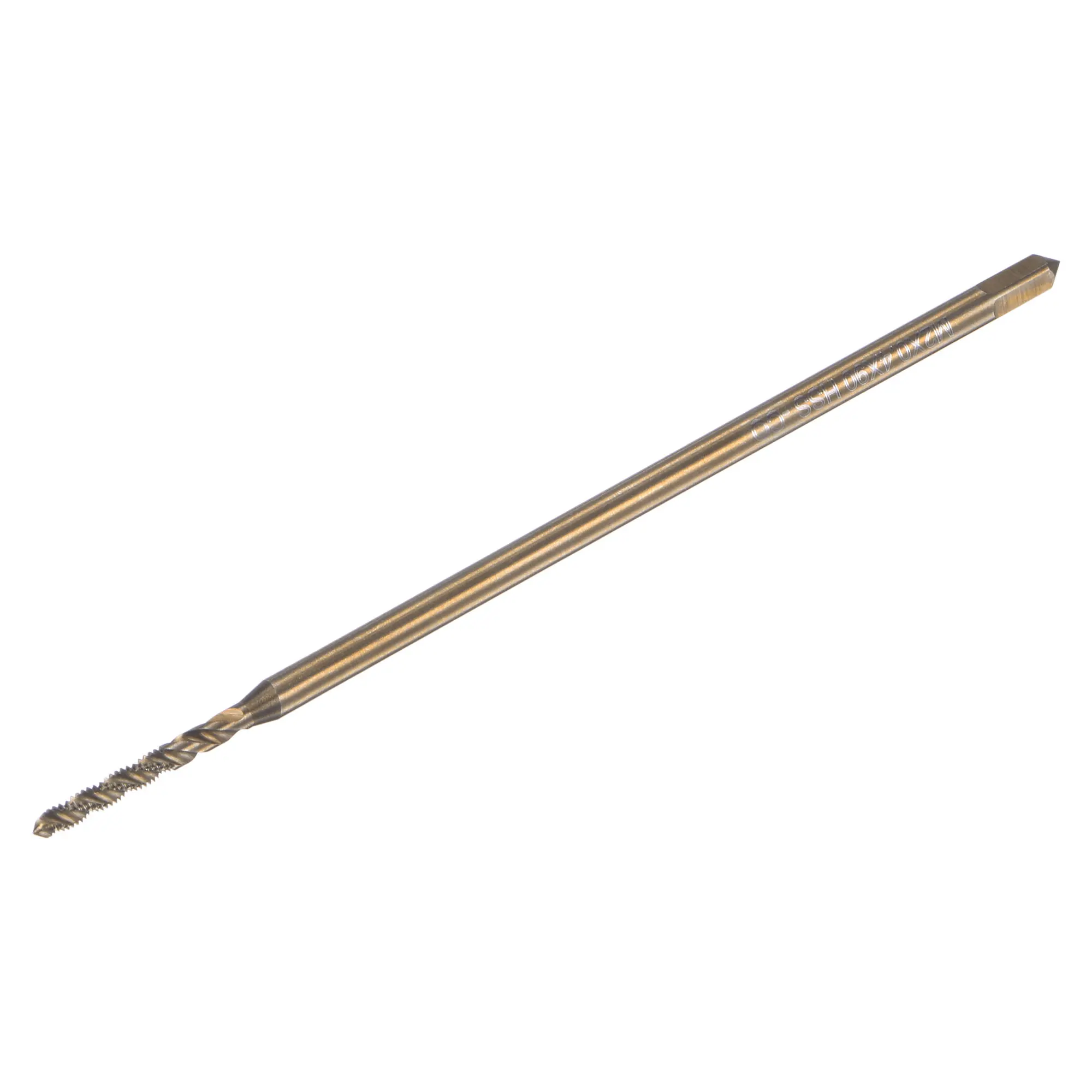 Uxcell M2 x 0.4 metrico hss-co titanio placcato macchina spirale flauto filettatura filettatura rubinetto