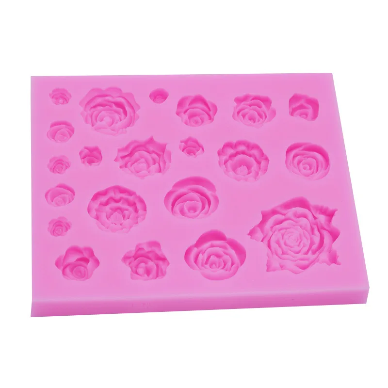 Rose Flower Silicone Molds Wedding Cupcake Topper Fondant Cake Decorating Tools Sugarcraft Candy Clay Chocolate Gumpaste Moulds