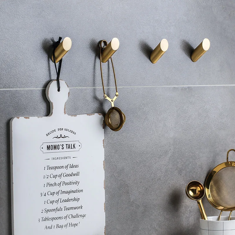 Brass Hook Towel Hanger Clothes Holder Gold Robe Hook Wall Accessory Home Storage Hook Bathroom Bedroom Hooks