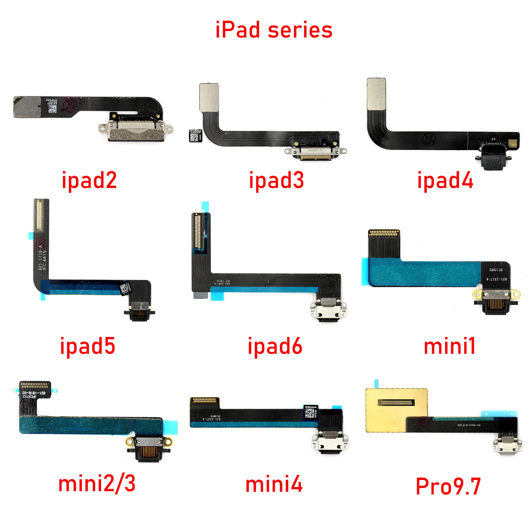 USB Ladegerät Stecker Stecker Flex Kabel Für iPad 2 3 4 5 6 Air iPad Pro 9,7 A1673 A1566 A1538 lade Port Buchse Dock Daten Flex