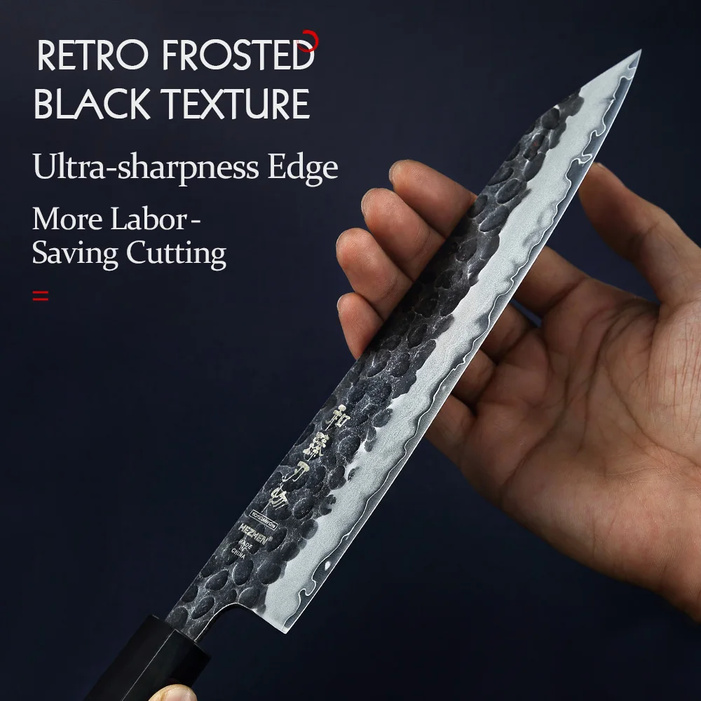 HEZHEN 8.3 Inches Chef Knife Three-layer Composite Steel Stainless Steel High Quality Cook Knife Kitchen Knives Razor Sharp