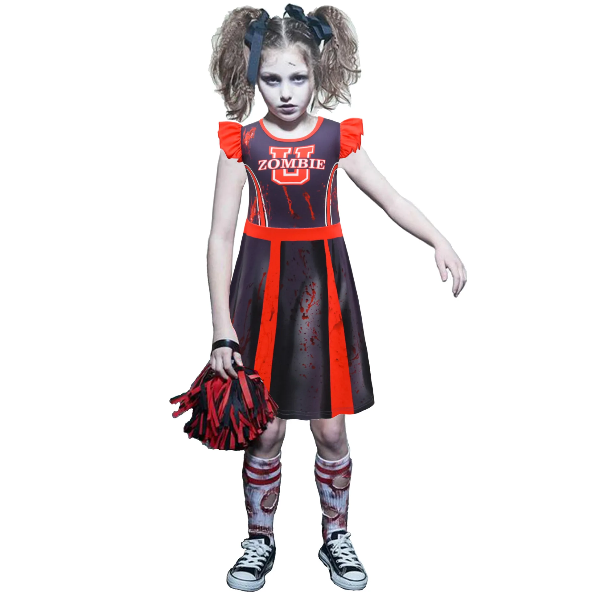 2021 ragazze carnevale Halloween Cheerleader Costume Cosplay bambini Zombie adguess Outfit Fancy Dress Cheer Uniform Costume Clothes