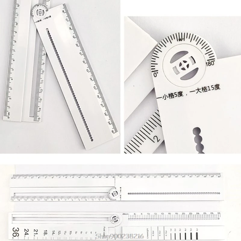 Compass Metal Multifunctional Drawing Circle Tool Ruler Painting Professional DIY Protractor School Office S29 20 Dropship