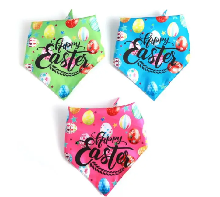 

Easter Dog Bandana Medium Large Dogs Triangle Bibs with Easter Eggs and Rabbit Star Printing Easter Dog Kerchief SN4135