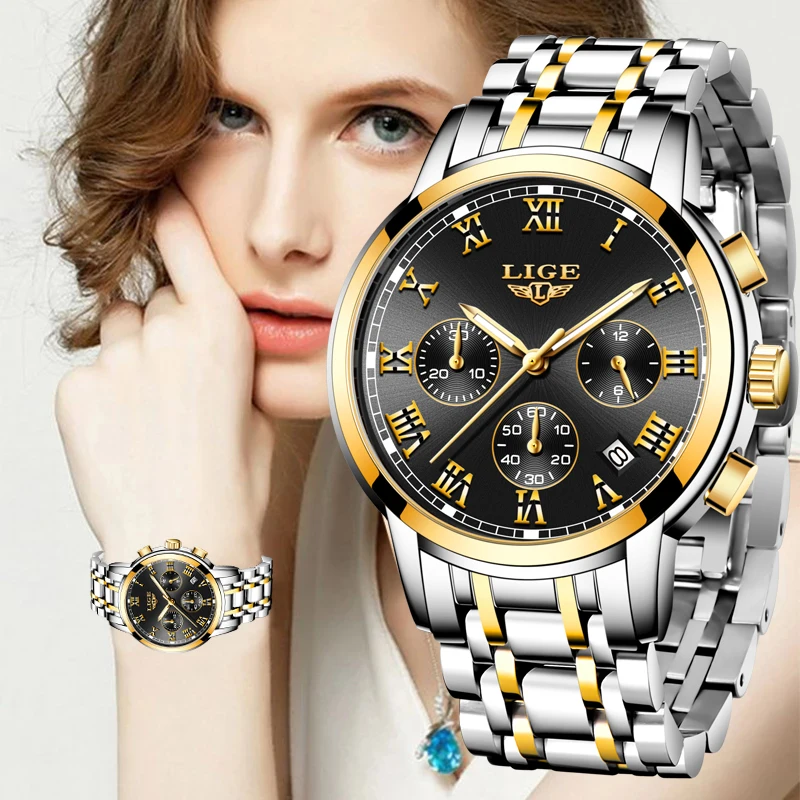 LIGE Watch Women Watches Top Brand Luxury Set Waterproof Quartz Watch Women Ladies Watch Gifts Clock Sport Watch Reloj Mujer