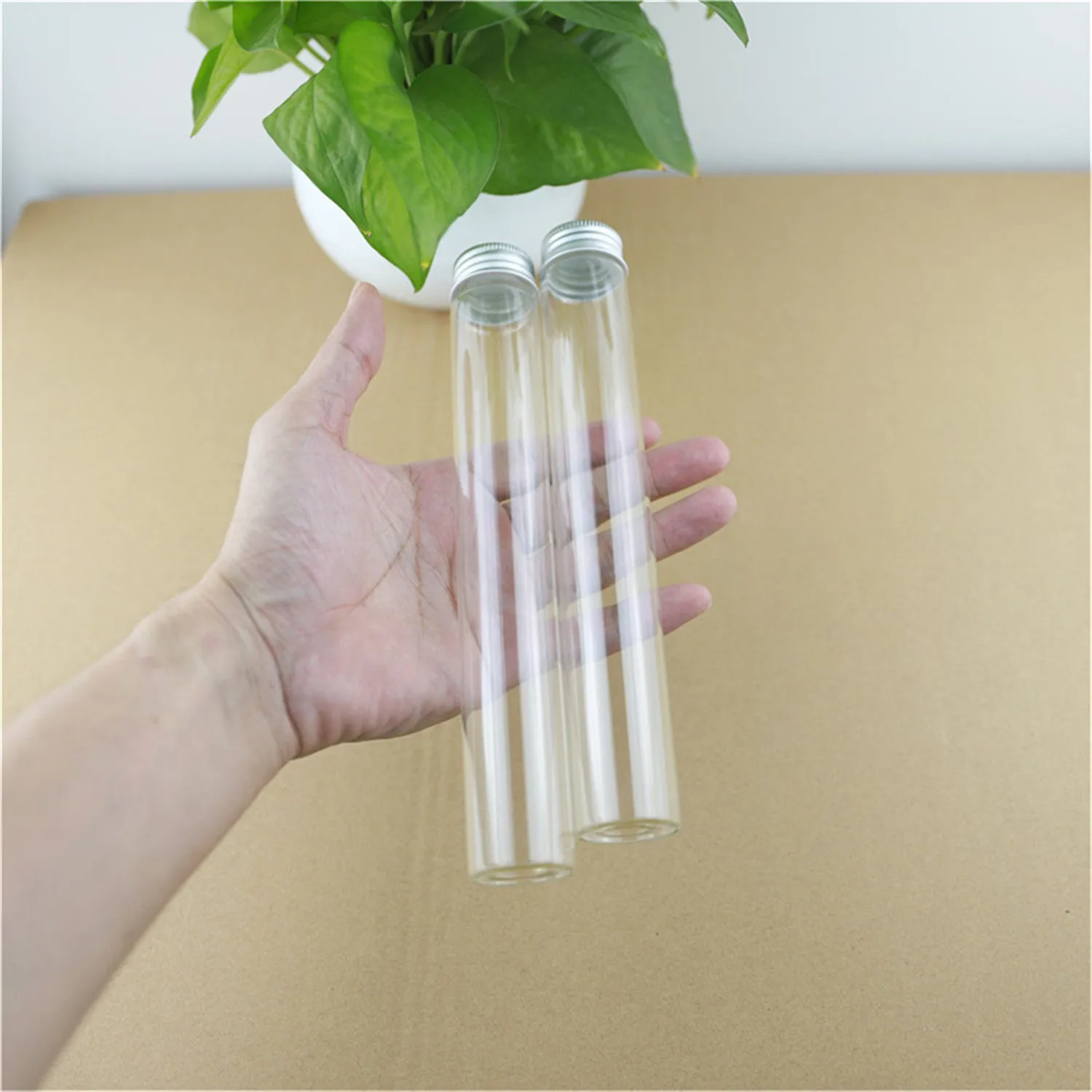 6 Pcs/lot 20*30*200mm 110ml Glass Bottle  test tube  Aluminum Caps Glass Jars Vials Transparent Glass Containers Perfume Bottle