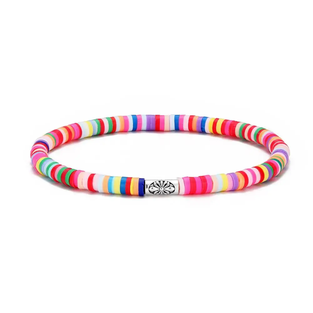 2025 Hot Bohemia Women's 4mm Disc Beads Charm Elastic Yoga Meditation Bracelet Jewelry Gift Femme Elastic Wrist Accessory