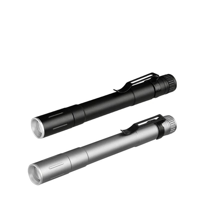 Piccola Mini torcia a LED torcia tascabile tattica con luce a penna portatile alimentata a batteria per campeggio, esterno, emergenza, 13.8cm