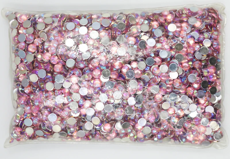 

Light Pink AB Color 1.5~10mm Flat Back Round Acrylic Rhinestones Beads / Stones ,3D Acrylic Nail Art / Garment Decoration