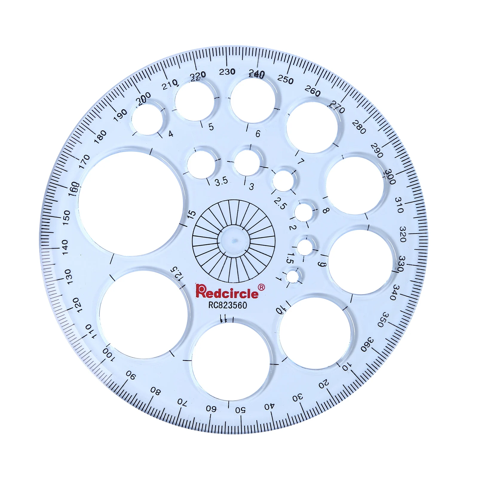 Plantilla geométrica multifuncional, Regla de medición de plástico, círculos, plantillas con forma de dibujo para Kit escolar de oficina