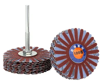 Saplı zımpara kağıdı parlatma tekerleği fırçası ile aşındırıcı bant parlatma çiçek kafa