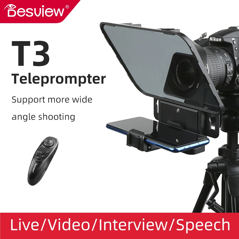 Bestview T3 Big Screen Prompter Professional Interview Teleprompter Anchorman Host for DSLR For iPad Smartphone video prompter