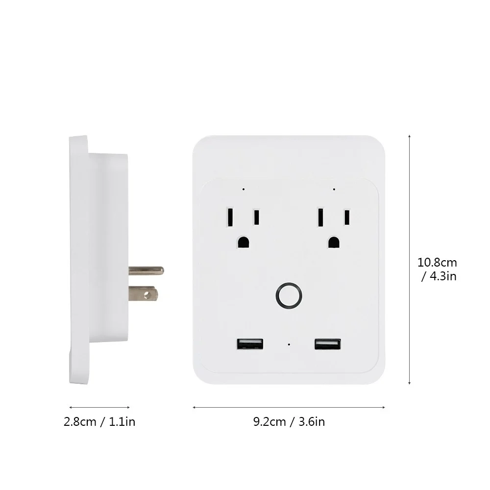 Smart Wi-Fi Wall Outlets Independent Control Voice Control Compatible Remote Control Schedule Function Smart In-wall Plug Socket