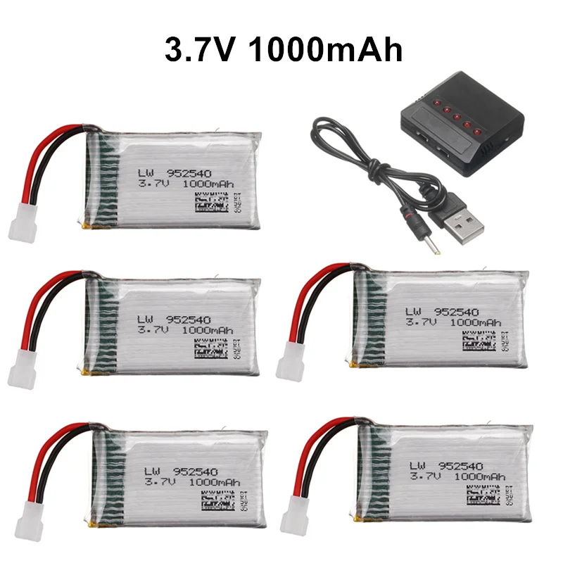 1000mAh 3.7v lipo Battery Charger for KY601S SYMA X5 X5S X5C X5SC X5SH X5SW M18 H5P HQ898 K60 HQ-905 CX30 Rechargeable battery