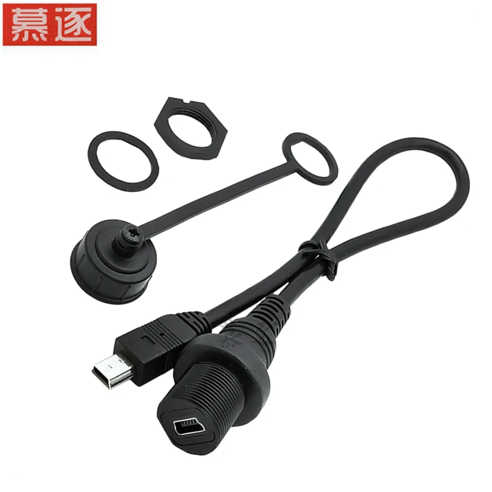 Mini USB 2,0 IP67 Wasserdichte Kabel, mini USB 2,0 Männlich zu Weiblich IP 67 Wasserdicht Panel Mount Anschluss verlängerungskab