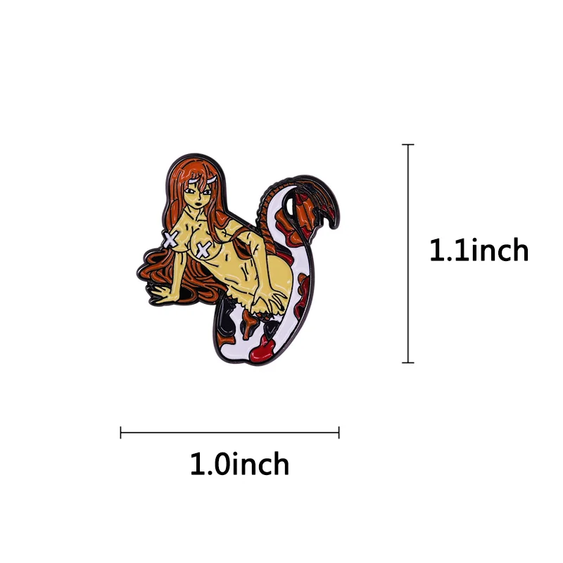 Cartoon Sexy Mermaid Enamel Pin Redhead Girl Brooch fairytale art collection