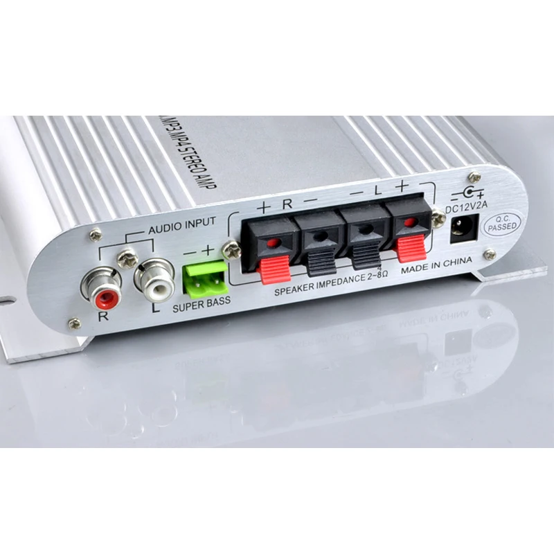 GAP-838 Amplificatore di potenza portatile Hi-Fi 2.1 MP3 Radio Audio Stereo Bass Altoparlante Booster Lettore per casa Auto Moto Nero Bianco