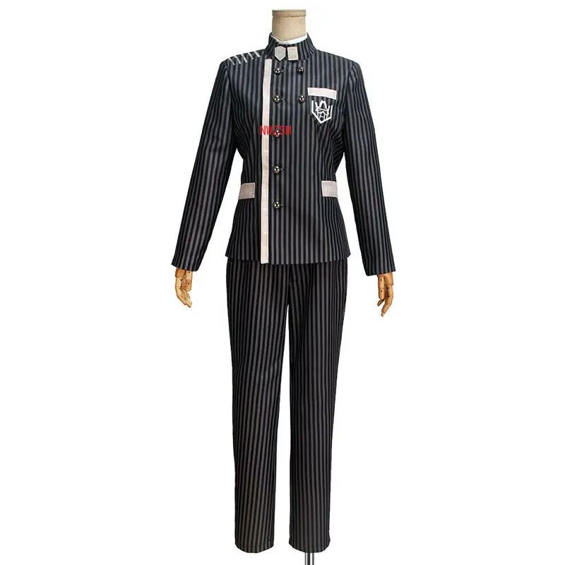 Disfraz de Danganronpa V3 para Cosplay, Saihara, shuachi, juego de Anime, uniforme escolar, traje, abrigo, pantalones y sombrero, novedad