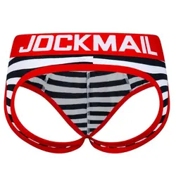 Seksowna bielizna męska stringi Jockstrap figi Backless bawełna Jock pasek Homme Slip erotyczne stringi Homens Cueca kieszonka na Penis homoseksualista