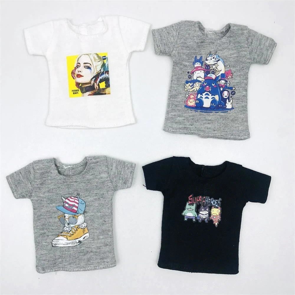 Cute barbis dolls clothes New Cartoon Printed Short T-shirt Fashion basic Shirt for barbis dolls accessories