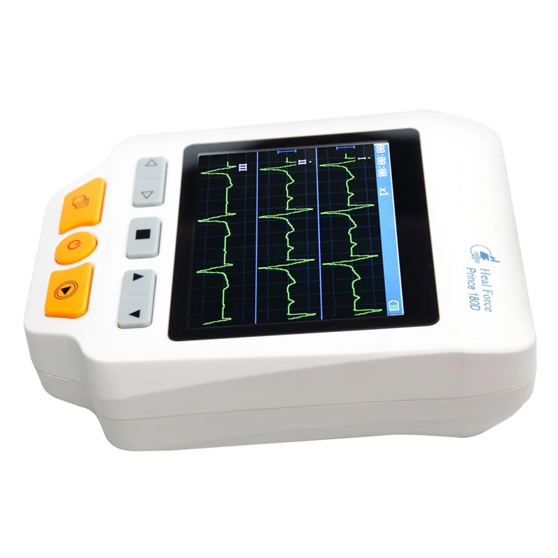 Heal Force Prince 180D Portable Household Heart ECG Monitor With Electrodes and ECG Cable for Continuous Measuring